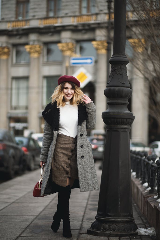 Woman Standing Near Post